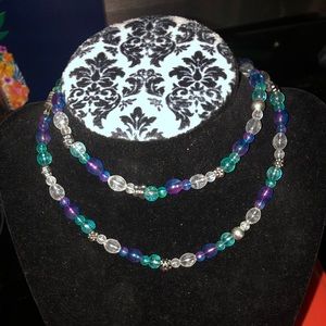 Crackle Glass Necklace Made by Me - 465 $35 or $30 w/offer